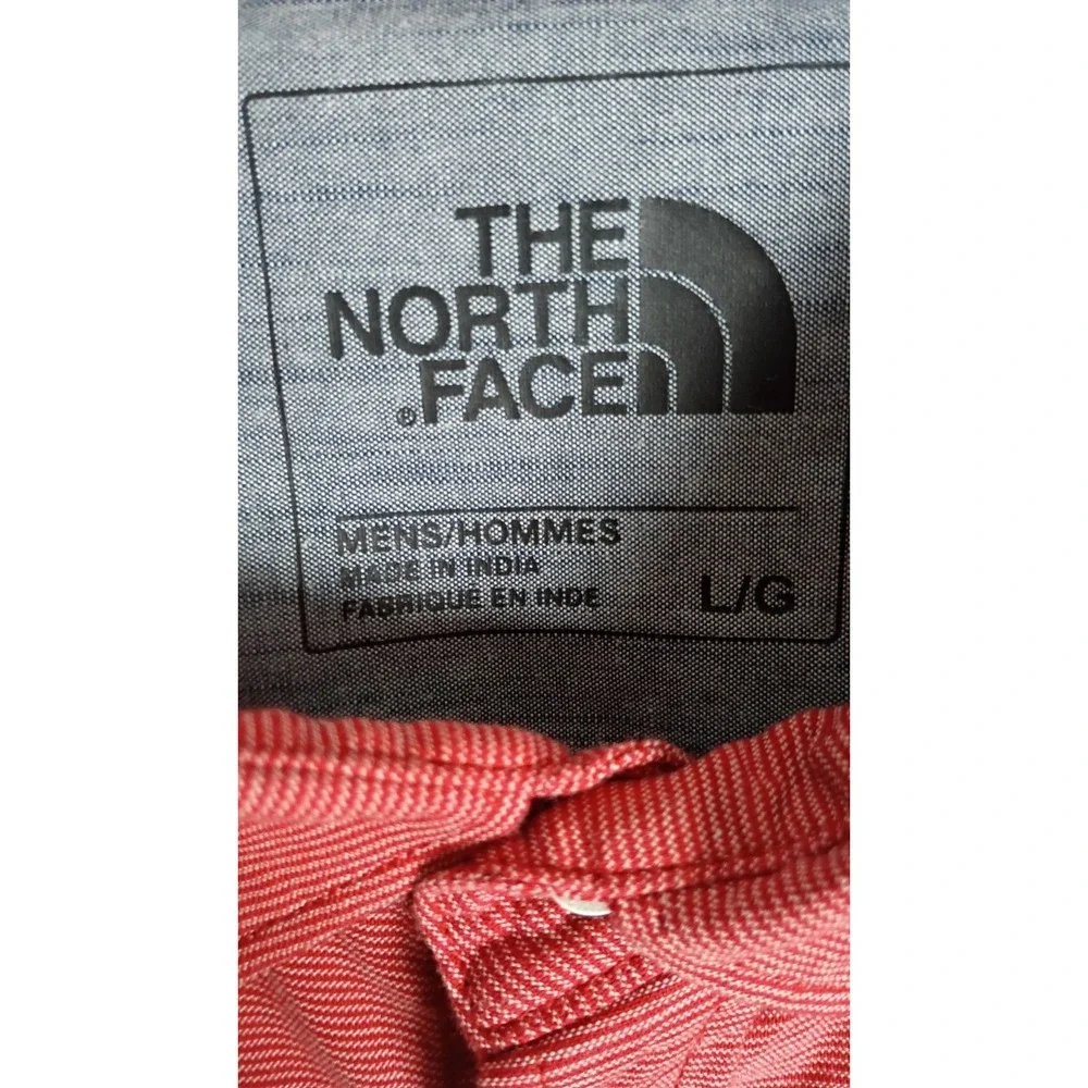 THE NORTH FACE Mens REGULAR‎ FIT Short Sleeve SHIRT RED Sz L Button Up